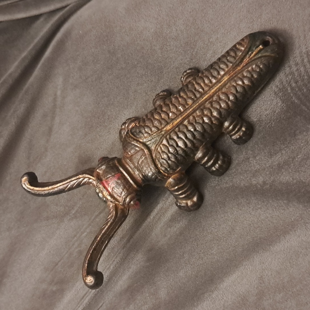 Antique Cast Iron Bug Beetle Boot Jack Door Stop 11”